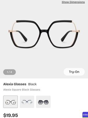 Alexia Oversized Square Glasses in Black with Rose Gold Accents
